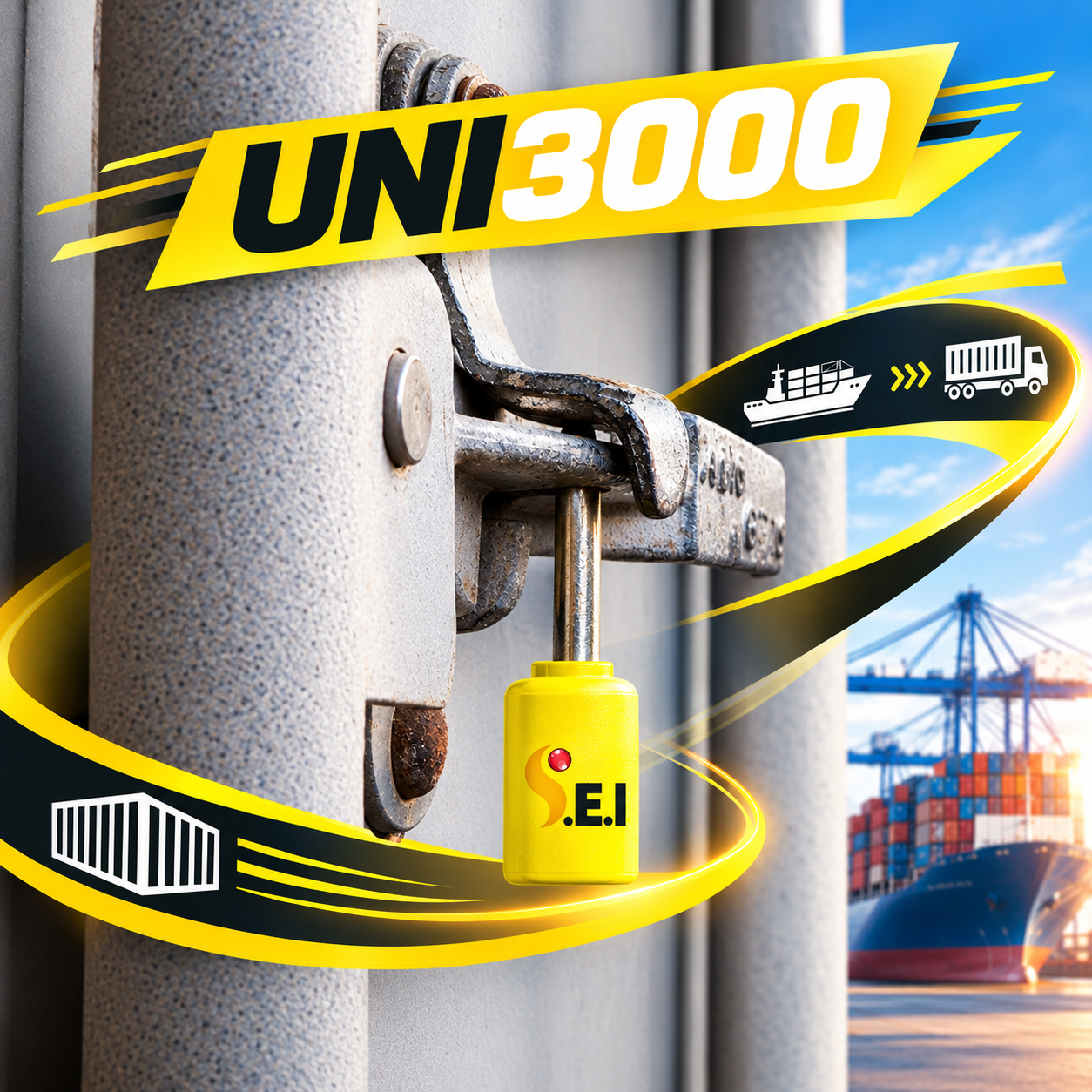 Photo montrant le scellé pour container UNI3000 - sei injection